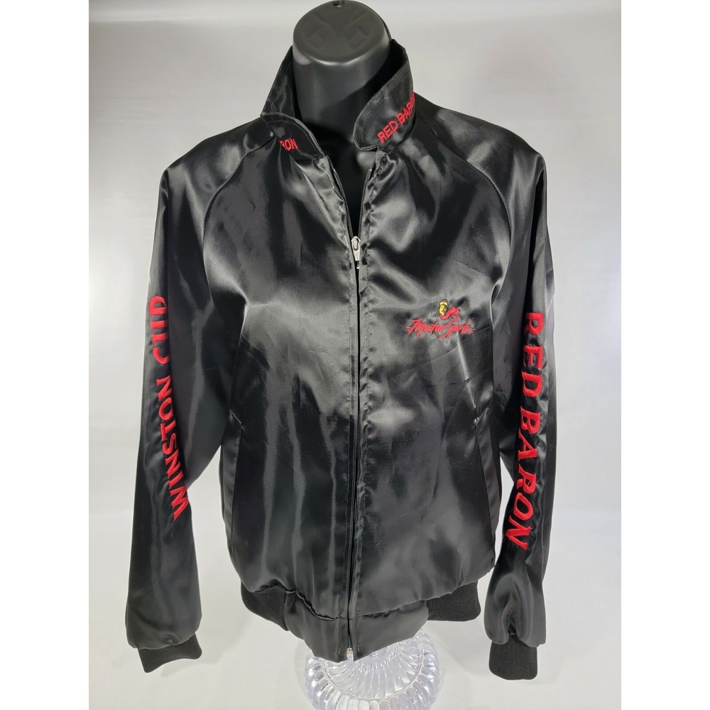 Vintage Pla-Jac by Dunbrooke S 36-38‎  Red Baron Winston Cup Black Jacket Nascar